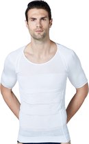 WiseGoods Luxe Shapewear T-Shirt Homme - Tshirt - Sous-vêtements - Vêtements - Taille Trainer - Minceur - T- Shirts - Wit L