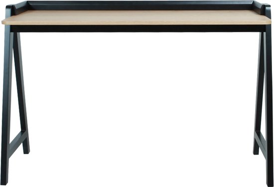 Schaffenburg Domestico bureau met de afmeting 124 x 54 cm. Zwart frame en eikenkleurig blad. Vaste werkhoogte van 75 cm.