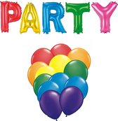 Haza - Verjaardag letters folie ballonnen PARTY en 50x latex ballonnen