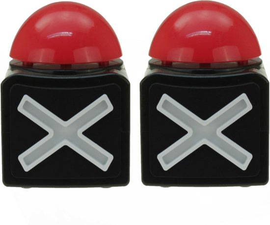 Bouton poussoir buzzer avec croix rouge 2 pièces - lumineux et
