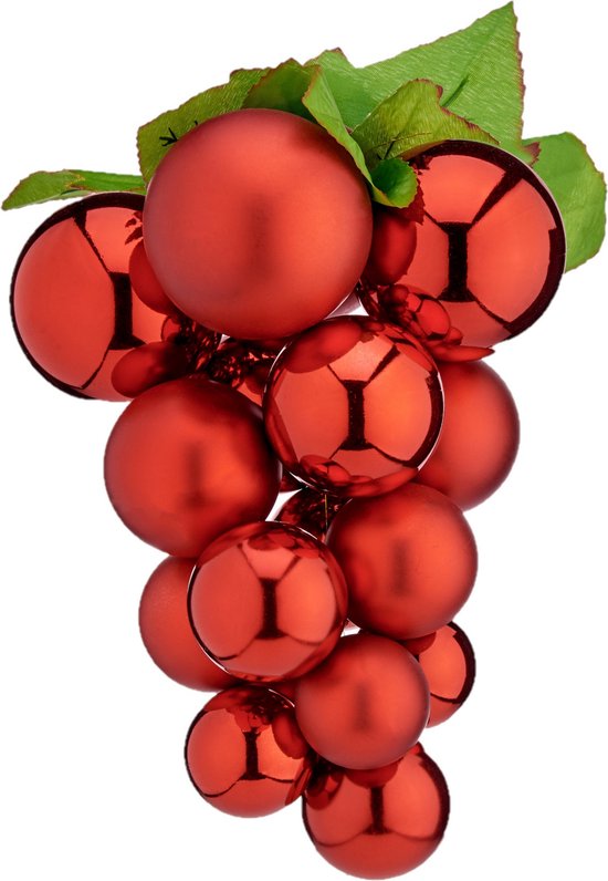 Kerstballen Klein Druiven Rood Plastic bol