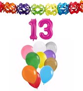 Folat Verjaardag versiering - 13 jaar - slingers/ballonnen