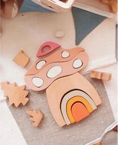 L and Wood Paddenstoelhuispuzzel | natuur - paddenstoel - houten speelgoed - speelgoed - houten puzzel - puzzel - bijzonder - decoratief - babyshower - kraamcadeau - jongen - meisje - peuter - spelen maar