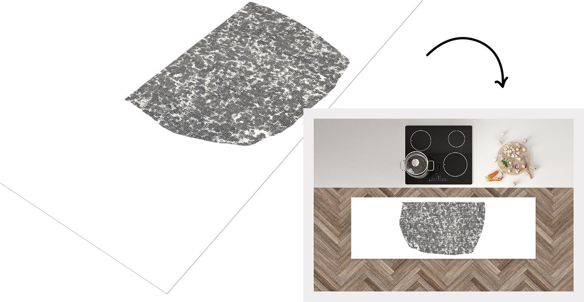 KitchenYeah Keukenloper - Loper keuken - Minimalisme - Abstract - Design - 150x50 cm - Keukenloper vinyl Multicolor