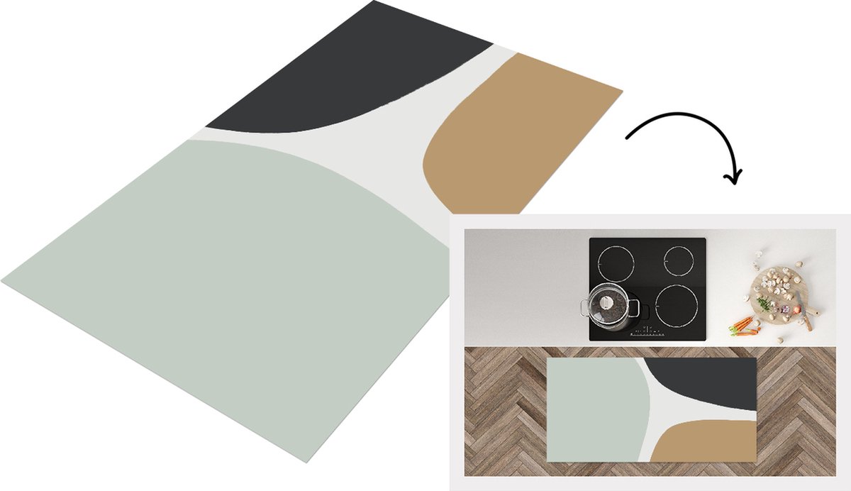 KitchenYeah Keukenloper - Loper keuken - Pastel - Minimalisme - Design - 120x60 cm - Keukenloper vinyl Multicolor