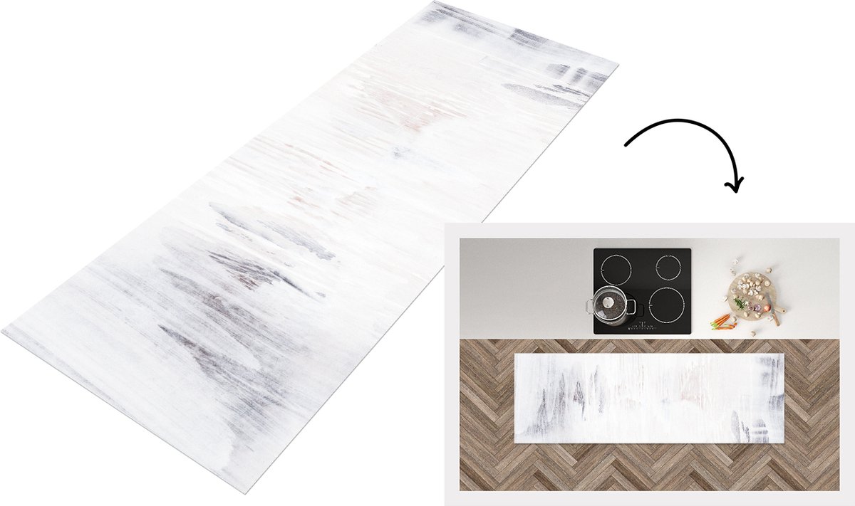KitchenYeah Keukenloper - Loper keuken - Acrylverf - Verf - Design - 180x60 cm - Keukenloper vinyl Multicolor