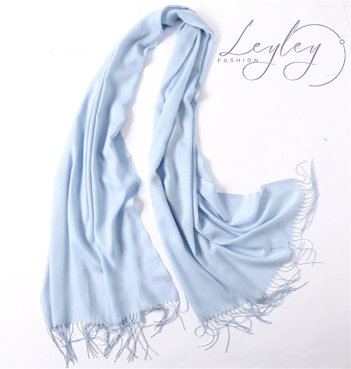 Kwaliteit Warm Zachte Sjaal lichtblauw - Light blue Scarf - Shawl - Herfst en Winter - Lichtblauw