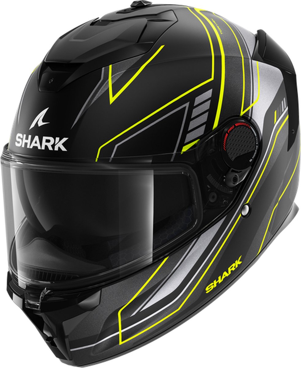 Shark Spartan GT Pro Toryan Mat Zwart Geel Antraciet KYA Integraalhelm M