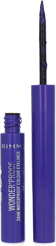 Open paarse Rimmel Wonder'proof eyeliner pen met applicator.