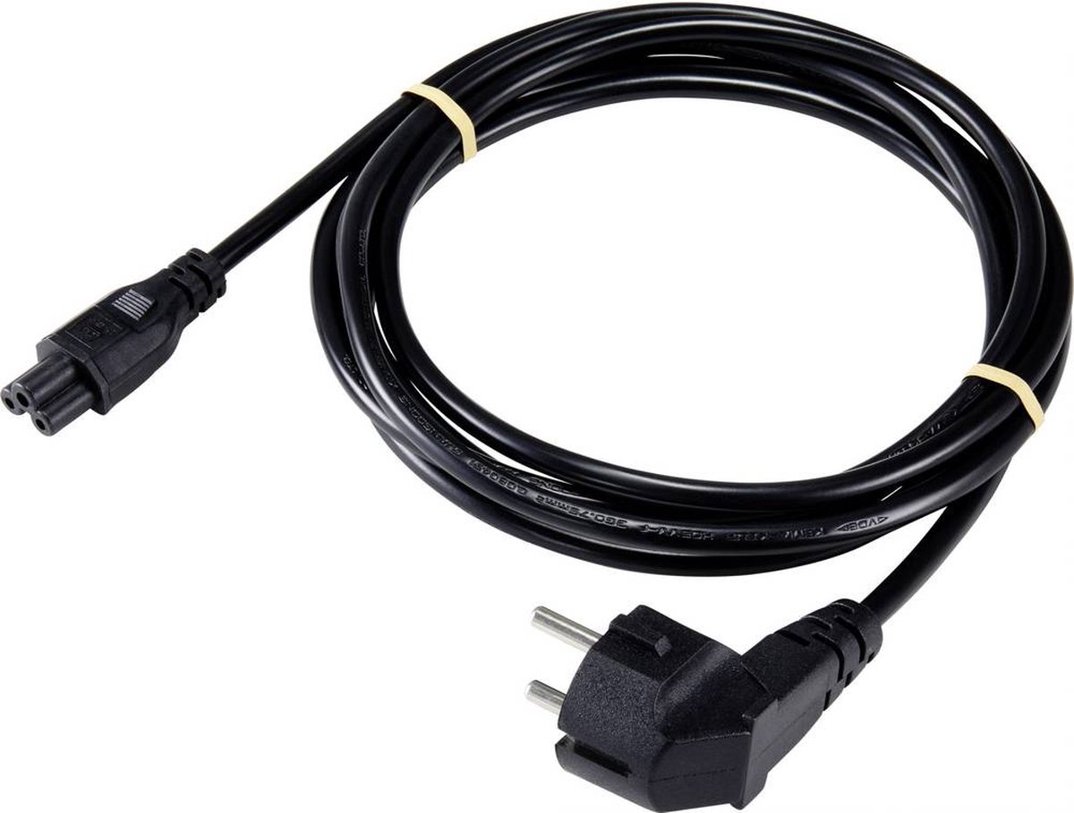Sygonix SY-5178376 Laptop Netkabel Zwart 7.50 m