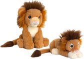 Keel Toys - Pluche knuffel dieren set 2x leeuwen 18 en 25 cm