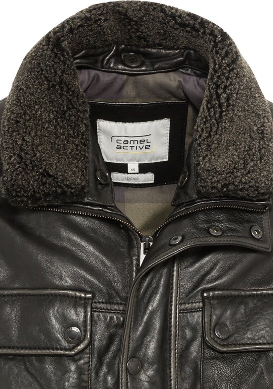 liaddkv Leren jas heren winter gevoerde winterjas heren lange warme winterjas met bontkraag mannen jas winter outdoor jas zwart fleece jack outdoor
