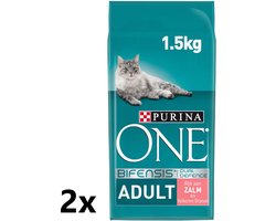Purina One - Adult - Zalm & Granen - Kattenvoer - 2x1,5kg