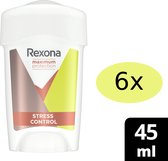 Bol.com Rexona®- Deodorant Vrouw - Stick - Maximum Protection Stress Control - 6 x 45 ML - Voordeelverpakking aanbieding