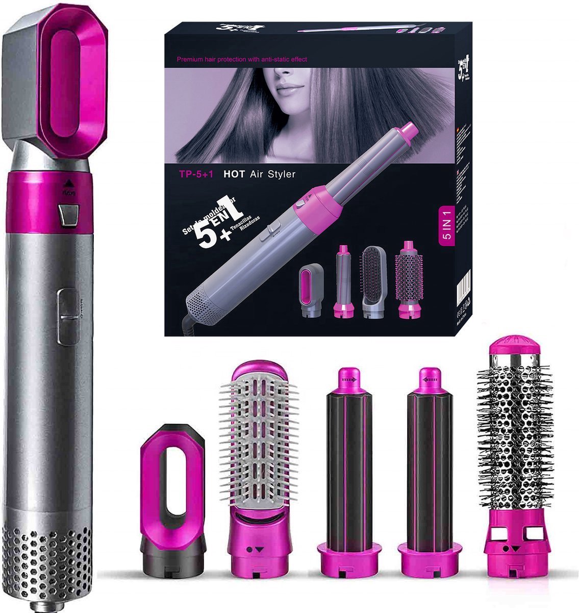 Airwrap Krultang 5 in 1 Multi Styler Föhn - Föhnborstel - Airstyler - Hairwrap - Nieuwe Versie 2.2 edition