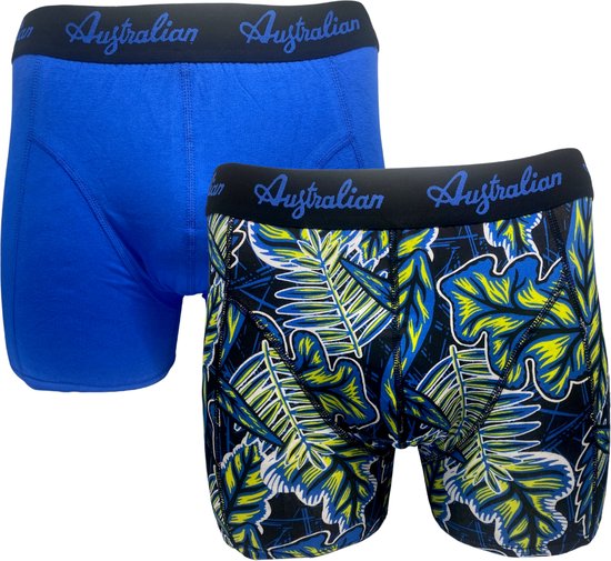 2 stuks Australian Boxershort - Katoen - Print/ Blauw - Maat M