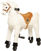 Animal Riding Paard Snowy Small Wit - Rijdend paardenspeelgoed - paardenspeelgoed - zadelhoogte 56 CM - Verstelbaar pedaal 2 standen. Afneembaar zadel.