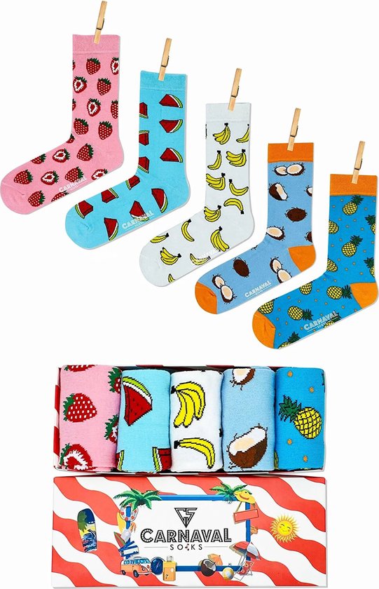 Sokken - 5 Paar Sokken met Cadeaudoos - Socks -  Katoen - Kerstcadeau - Verjaardag Cadeau - Maat 37-44