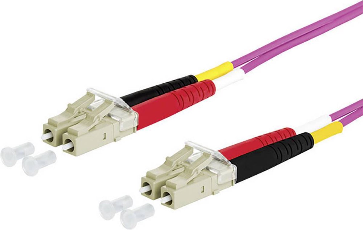Metz Connect 151S1JOJO20E Glasvezel Optische vezel Aansluitkabel 2.00 m Violet [2x LC-stekker - 2x LC-stekker] 50/125 µ