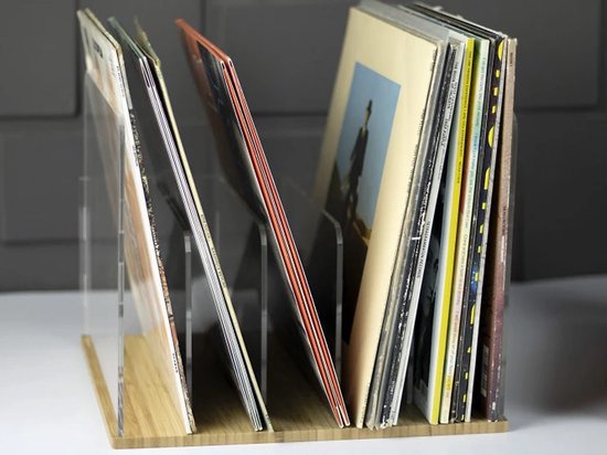 NorStone Vinyl LP Rack versterkt plexiglas en bamboo 325 x 262 x 325 mm (W x H x D) per stuk van NorStone — afbeelding 2