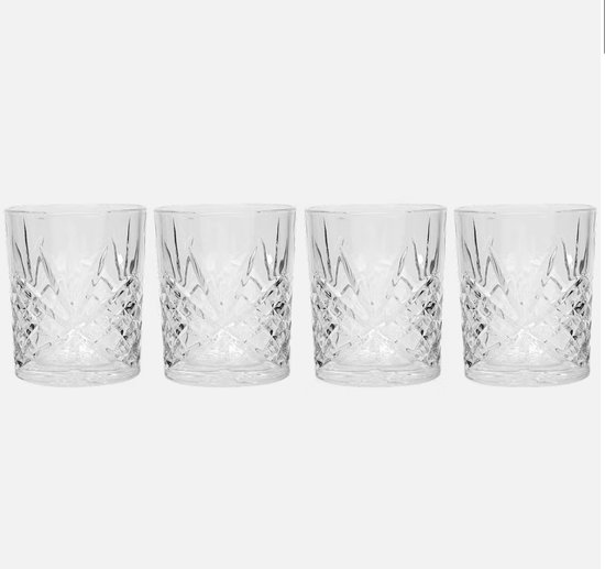 SCHOTT ZWIESEL Set of 8 Show, 4 Ornate Long Drink and Embossed Whisky Glasses Each, Dishwasher Safe Crystal Glasses (Item No. 121881