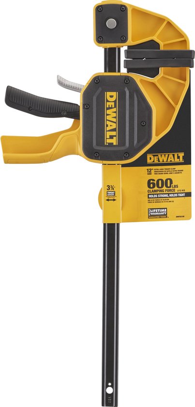 DeWalt eenhandsklem medium - 300mm - 12IN - 45kg klemkracht - Lijmklem - DWHT0-83158