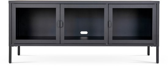 Meuble TV métal Artichok Ellis noir - 130 x 40 cm