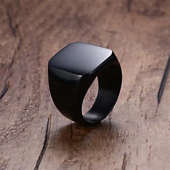 Mannen Ring | Zegelring | Mannen Sieraden | Ringen | Zwarte Ring | Maat 65