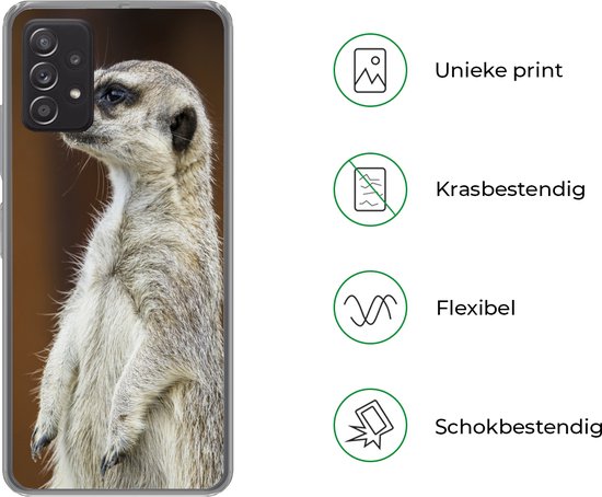 Coque de téléphone adaptée au Samsung Galaxy A53 5G - Suricate - Animal - Sauvage - Coque de téléphone en Siliconen