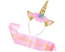 Eenhoorn Diadeem - Unicorn - Kroon voor Kinderen -  Glitters - Goud haarband