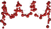 Arte r Guirlande - illuminée - avec boules de Noël - 93 LED - rouge - Guirlande de Noël