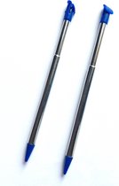 2x Inschuifbare Aluminium Stylus Pen voor New Nintendo 3DS XL Blauw