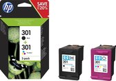 HP 301 - Inktcartridge / Zwart / Kleur / 2-Pack