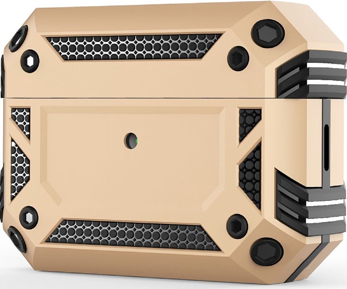 Mobigear Armor Hoesje geschikt voor Apple AirPods Pro 2 Shockproof Hardcase Hoesje - Goud