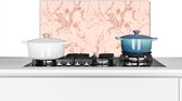Spatscherm keuken 60x30 cm - Kookplaat achterwand Marmer - Rose goud - Patronen - Chic - Muurbeschermer - Spatwand fornuis - Hoogwaardig aluminium