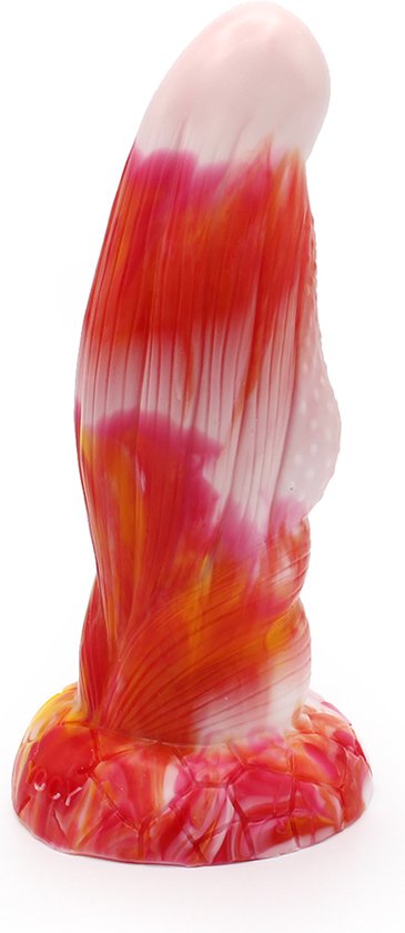 Kiotos Monstar - Dildo Beast 3 - 21 x 7 cm - Tie Dye Oranje/Wit/Rood