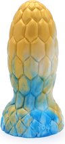 Kiotos Monstar - Buttplug - Alien Egg - 17.5 x 7.5 cm - Tie Dye Goud/Blauw