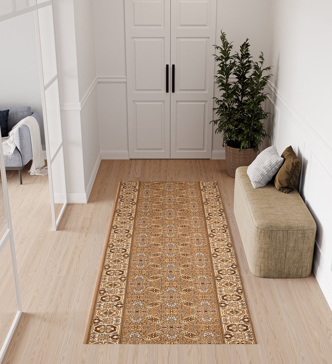 70 x 300 cm, tapijtloper voor gangen, smalle tapijten, robuuste entreemat, lange loper voor de gang, antislip achterkant, wasbare keukentapijten, vloermat voor badkamer, entree, slaapkamer, trap