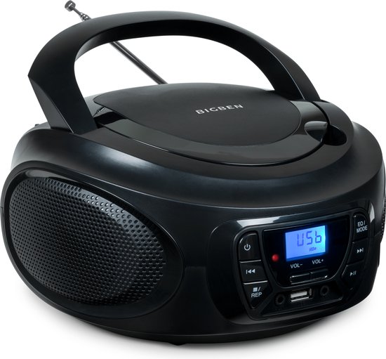 Bigben CD62 - Radio Portable & Lecteur CD - Bluetooth/ USB - Zwart | bol