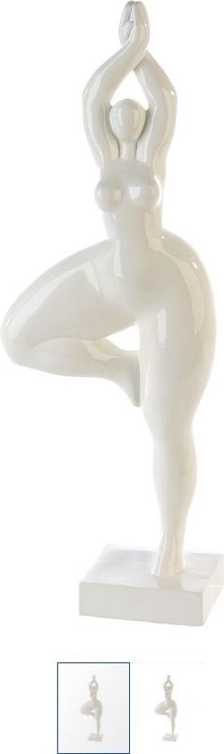 Beeld dikke dame 19x52 - wit - polyresin - sculptuur ballerina
