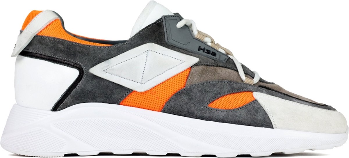 H32 - Heren sneakers wit/oranje