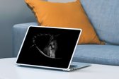 Laptop sticker - 14 inch - Paarden - Portret - Zwart - Dieren - 32x5x23x5cm - Laptopstickers - Laptop skin - Cover