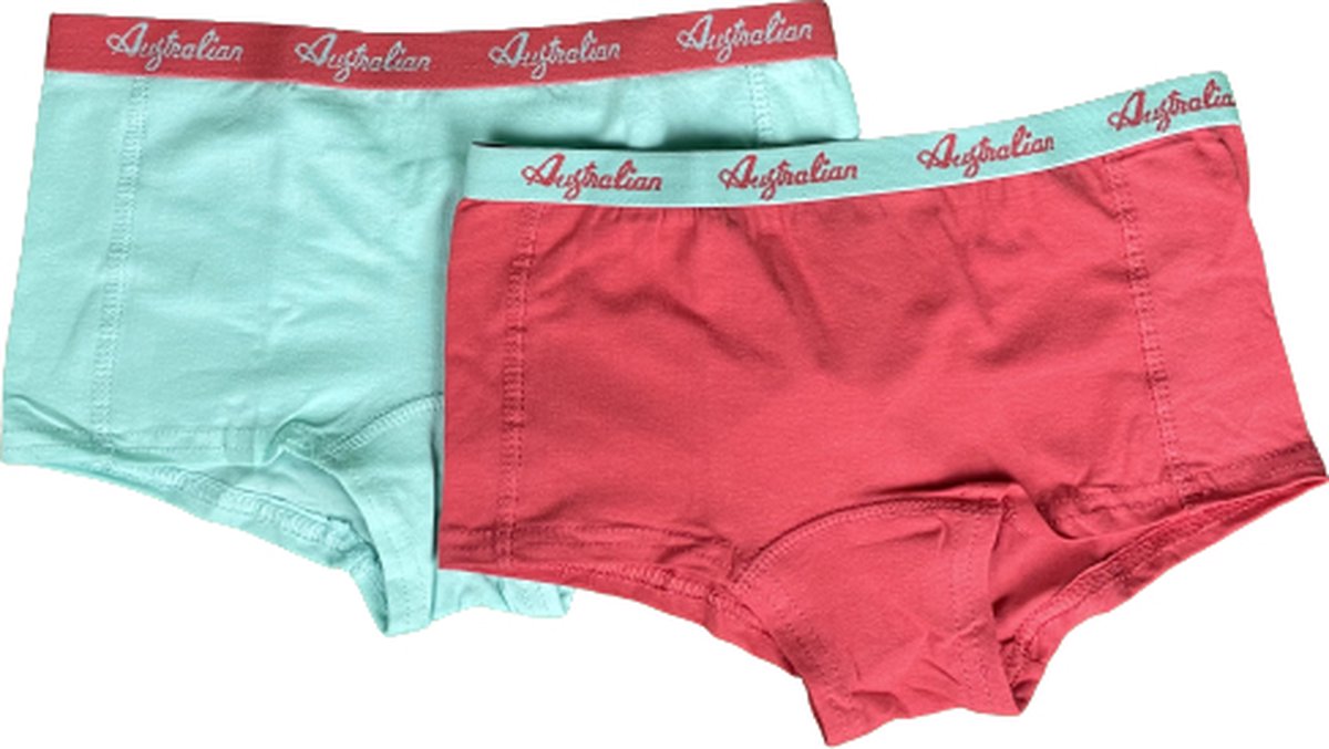 Australian Meisjes ondergoed boxers girls pink -mint 2-Pack maat 134-140
