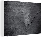 Tableau sur toile Béton - Zwart - Fissure - 80x60 cm - Décoration murale
