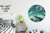WallCircle - Wandcirkel ⌀ 90 - Oceaan - Water - Zee - Luxe - Groen - Turquoise - Ronde schilderijen woonkamer - Wandbord rond - Muurdecoratie cirkel - Kamer decoratie binnen - Wanddecoratie muurcirkel - Woonaccessoires
