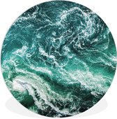 WallCircle - Wandcirkel ⌀ 30 - Oceaan - Water - Zee - Luxe - Groen - Turquoise - Ronde schilderijen woonkamer - Wandbord rond - Muurdecoratie cirkel - Kamer decoratie binnen - Wanddecoratie muurcirkel - Woonaccessoires
