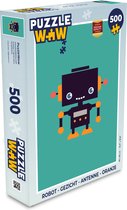 Puzzel Robot - Gezicht - Antenne - Blauw - Jongens - Legpuzzel - Puzzel 500 stukjes