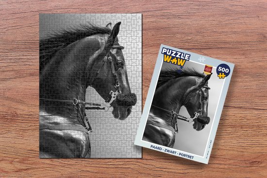 Puzzle Paarden - Zwart - Portrait - Animaux - Puzzle - Puzzle 500 pièces