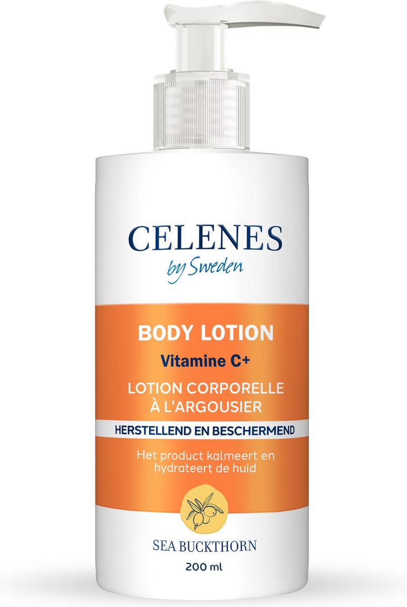 CELENES by Sweden - Sea Buckthorn Body Lotion - 200ml. - Vette/Gecombineerde Huid - Vitamine C+