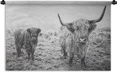 Wandkleed - Wanddoek - Schotse hooglanders - Licht - Lucht - Natuur - 120x80 cm - Wandtapijt